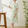 丁摩 新国风 新中式真丝桑蚕丝新中式连衣裙夏季改良旗袍裙子5ZF-69478 商品缩略图1
