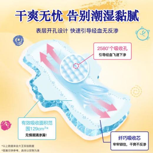 大王自在瞬吸系列日用卫生巾 250mm 13片/份 商品图1
