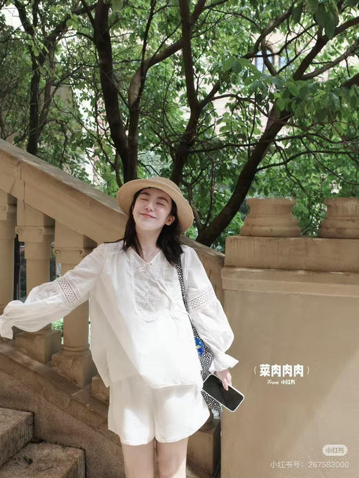 法式镂空真丝棉套装 商品图1