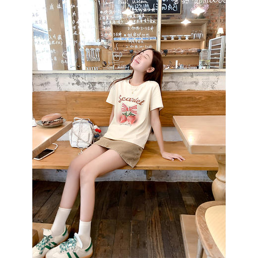 【129元任选2件】微信粉丝打折价！草莓印花短袖T 商品图3