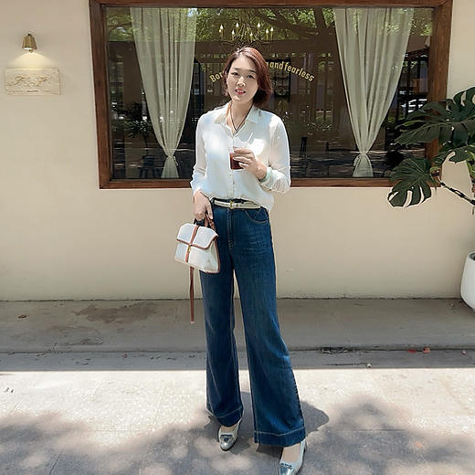 火桐hooton 复古单宁 铜氨丝直筒微喇牛仔裤85301/85222 商品图2