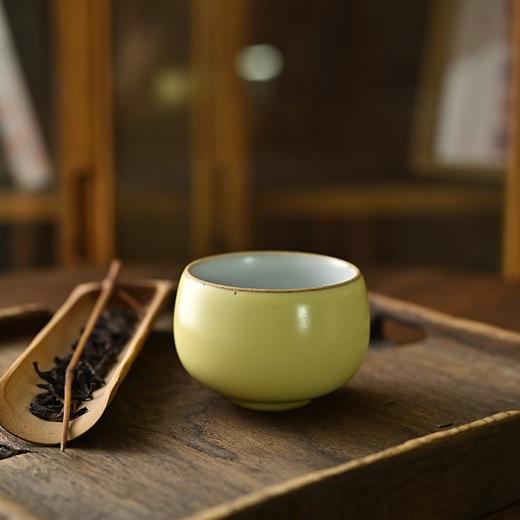 「景德镇纯手工粗陶手作汝窑黄开片釉罗汉杯」功夫茶器主人杯茶杯 商品图0