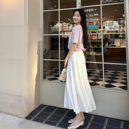 火桐hooton 云卷云舒 天丝亚麻松紧腰半裙20308373+20308370 商品图4