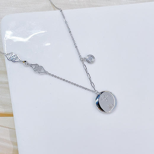 【限时8.8折】【线上铂金馆】PT950 #招财纳福 铂金实心AB调节招财圆满福字如意招财黄财神套链(PTTL00076-2)预售产品下单后不退款不退货不换货不补差价) 商品图2