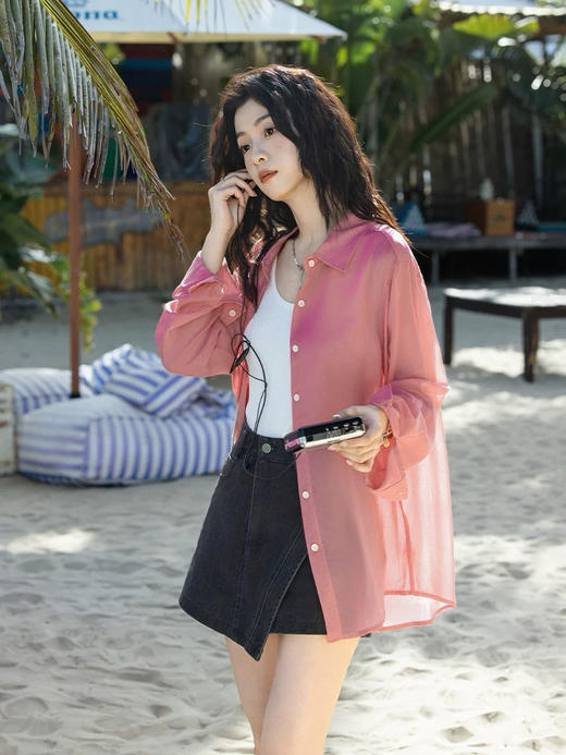 高端100%苎麻衬衫透气随身小宽松衬衫防晒衫 商品图11