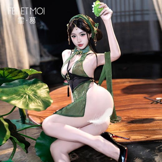 【情趣内衣】霏慕 风起钱塘之深V露臀旗袍ZY15【下单联系负责人备案】 商品图4