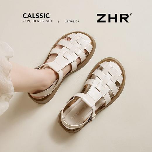 ZHR则则罗马凉鞋女2025新款夏季厚底增高猪笼鞋休闲百搭包头凉鞋 商品图7