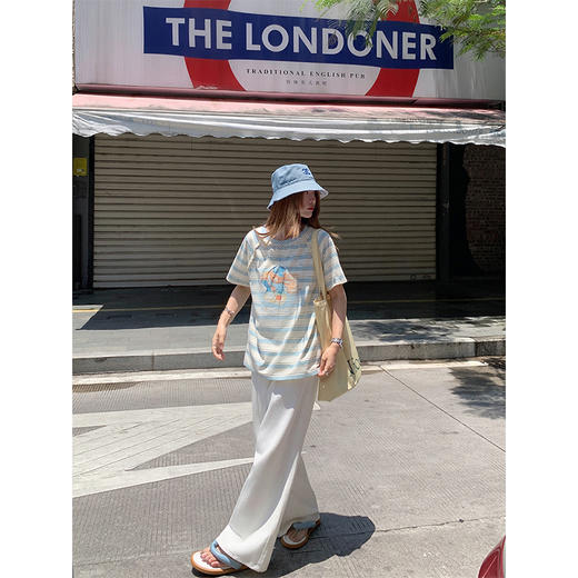 【129元任选2件】条纹小熊印花短袖 商品图1