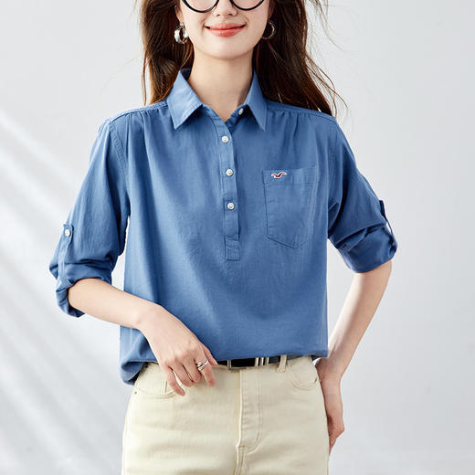 百媚生 纯棉气质女式衬衣51007 商品图2