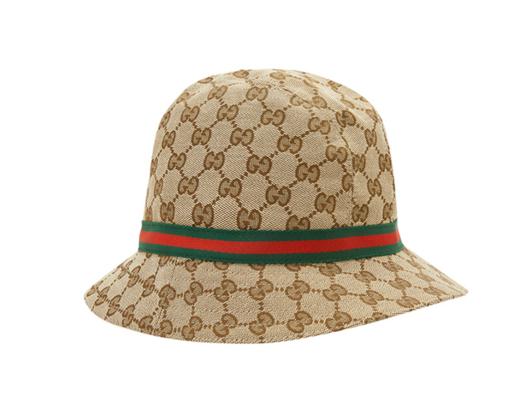 GUCCI 古驰 儿童棕色乌木色高级人造帆布GG印花渔夫帽 商品图0