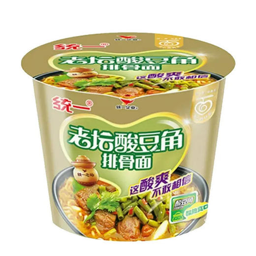 统一方便面 酸豆角排骨桶面 速食泡面*12(6925303792008) 商品图0