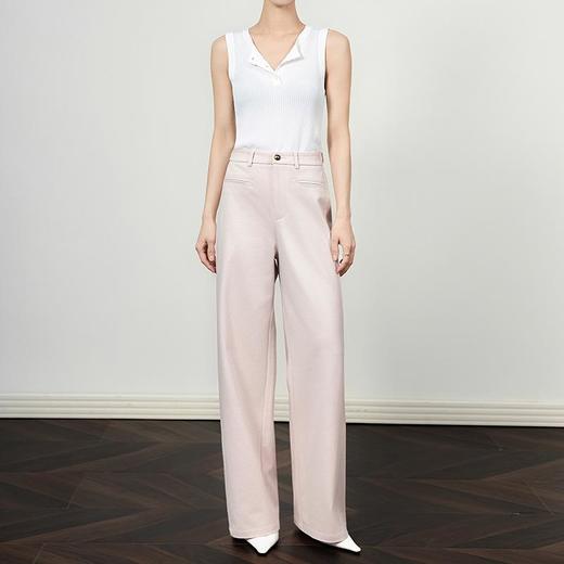 「高货wl」全新升级【铂金会员238/天猫319/差价81】(13055)洛诗琳老钱风极简通勤长裤2025夏季窄版休闲直筒阔腿裤女 商品图2