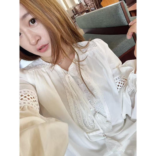 法式镂空真丝棉套装 商品图4