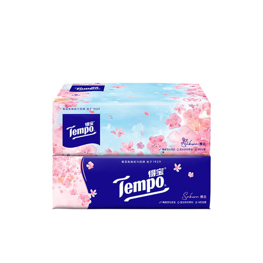 得宝（Tempo） 软抽纸巾樱花香味4层90抽16包整箱装纸巾（新旧款随机发） 商品图7