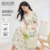 【专属特价】熙世界【植物系碎花】收腰显瘦V领连衣裙女夏季温柔风泡泡袖裙子 商品缩略图0