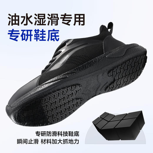 蓝欧盾专业防滑鞋SRC标准透气四季款无包头无中底轻便厨师 商品图1