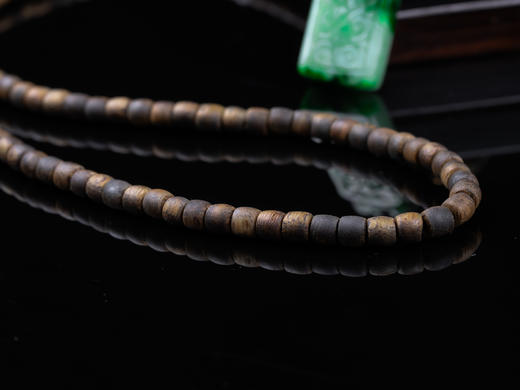 XY0359沉香+翡翠仿古祥纹无事牌挂件 商品图5