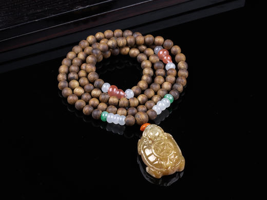XY0360沉香+黄翡金钱龙龟挂件 商品图1