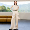 IWY/无袖亚麻气质休闲阔腿裤两件套女夏季薄款无袖宽松上衣套装设计感正装CP2292 商品缩略图2