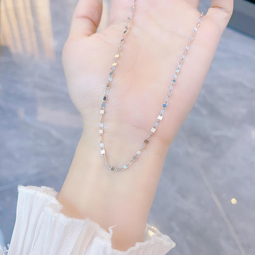 【限时8.8折】【线上铂金馆】PT950 【国际铂金协会 精品】铂金实心不可调节瓦片项链(ACPTXL00030)预售产品下单后不退款不退货不换货不补差价) 商品图2