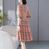 丁摩 粉色碎花真丝连衣裙桑蚕丝裙子女夏女装新款5ZF-69513 商品缩略图3
