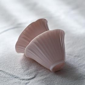 「景德镇玉泥樱粉釉花口喇叭杯」小号陶瓷家用白瓷高温颜色釉品茗杯