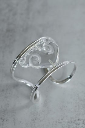 白水晶祥云纯银手镯