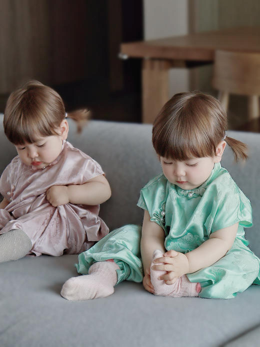 盛唐牡丹| Kids 新中式艾绿色儿童套装[特价品] 商品图5