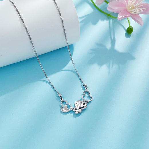 【限时8.8折】【线上铂金馆】PT950 #招财纳福 铂金实心调节福禄传承鱼鳞葫芦套链(PTTL00193)预售产品下单后不退款不退货不换货不补差价) 商品图2