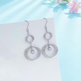 【限时8.8折】【线上铂金馆】PT950 #绕线 #莫比乌斯 铂金空心爱无止境灵动金珠绕线莫比乌斯耳饰耳吊耳钩(PTES00090)预售产品下单后不退款不退货不换货不补差价)