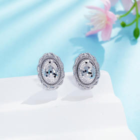 【限时8.8折】【线上铂金馆】PT950 铂金空心CNC工艺鱼鳞鸽子蛋耳饰耳钉（直针配铂金耳迫）(PTES00032)预售产品下单后不退款不退货不换货不补差价)