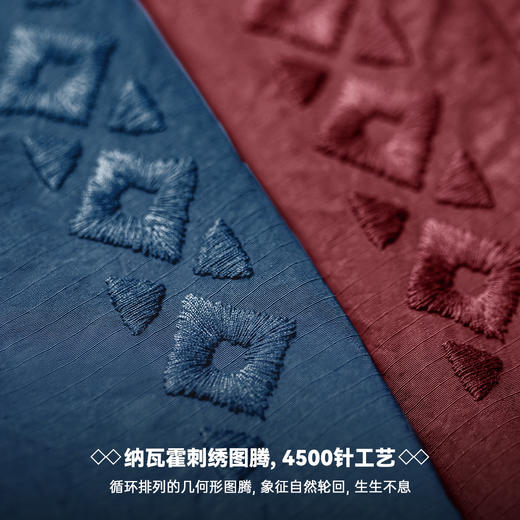 工装优选美式纳瓦霍刺绣短裤宽松红色肌理感沙滩薄款五分裤男夏季 商品图2