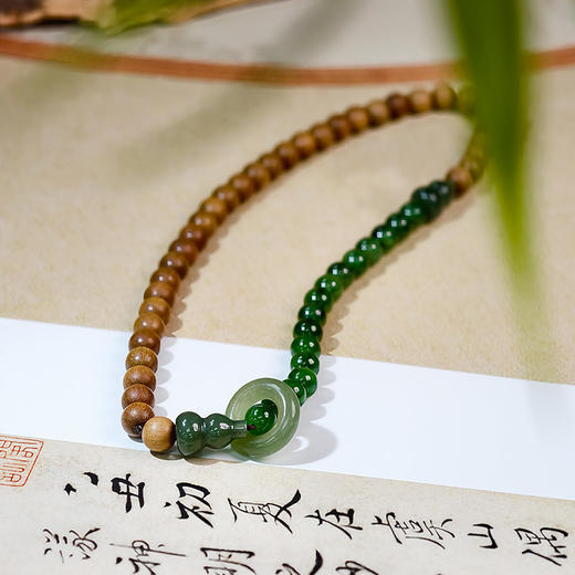 易祈吉祥五行补木系列老山檀香手链和田玉饰品送礼手串礼物 商品图2