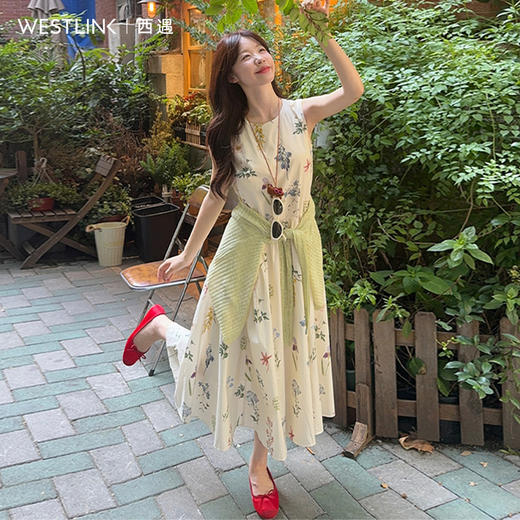 西遇夏季碎花背心裙套装SS150328(针织SS150327) 商品图0