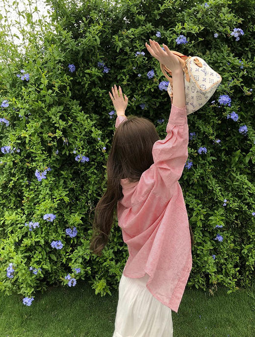 高端100%苎麻衬衫透气随身小宽松衬衫防晒衫 商品图12