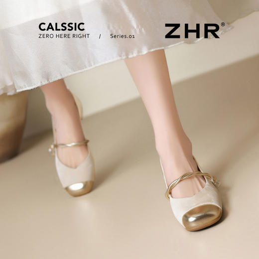 ZHR则则新中式玛丽珍鞋2025新款粗跟魔术贴气质单鞋时尚百搭女鞋 商品图3