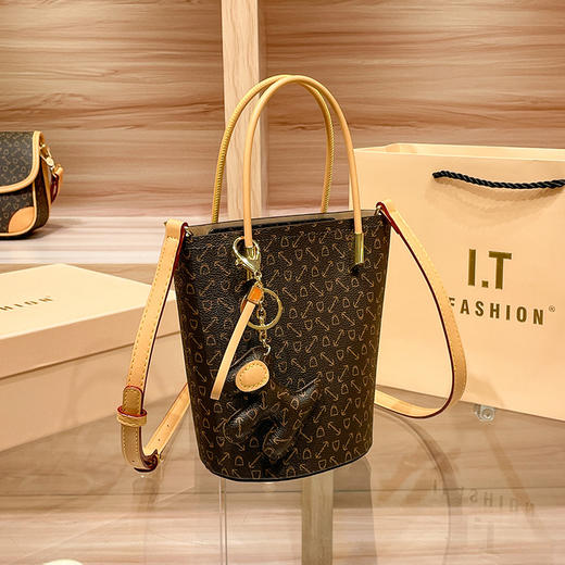 丁摩 【高品质】水桶包女新款内胆复古质感高级感手提斜挎小包5ZF-9277 商品图0