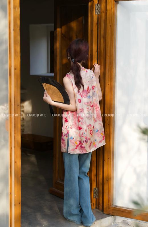 【门店同款】ENJOY夏季云敛-“鸾衿折桂”花尽染短款旗袍 162793779 商品图6