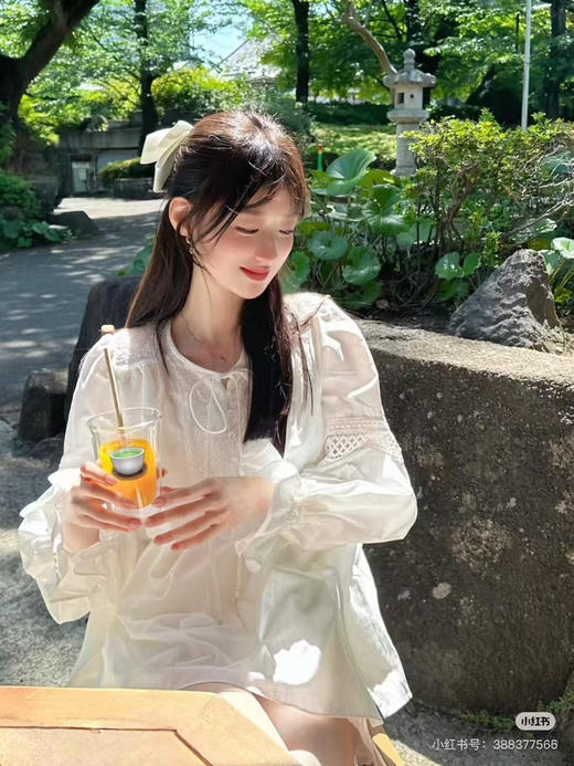 法式镂空真丝棉套装 商品图0