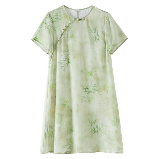 丁摩 新国风 新中式真丝桑蚕丝新中式连衣裙夏季改良旗袍裙子5ZF-69478 商品图4