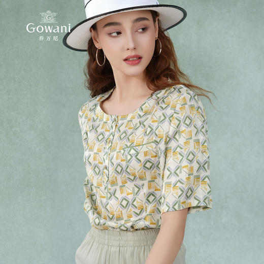 乔万尼真丝衬衫女短袖重磅桑蚕丝新款EF2C328 商品图1