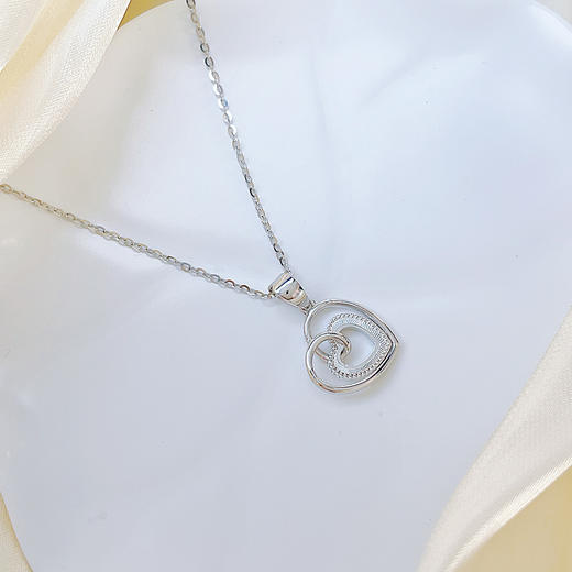 【限时8.8折】PT950 #怦然心动 #CNC 【国际铂金协会 精品】铂金镂空CNC心心相惜爱心心形吊坠（不含链）(ACPTDZ00055)预售产品下单后不退款不退货不换货不补差价) 商品图2