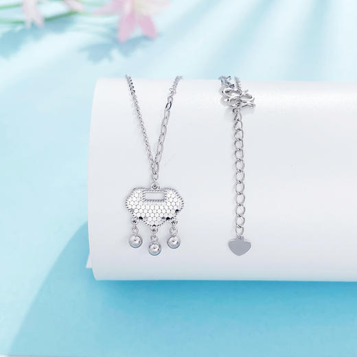 【限时8.8折】PT950 #CNC 【精品】铂金实心AB调节平安如意铃铛流苏鱼鳞锁包套链(BFPTTL00058)预售产品下单后不退款不退货不换货不补差价)预售产品下单后不退款不退货不换货不补差价 商品图0