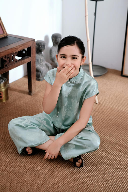 盛唐牡丹| Kids 新中式艾绿色儿童套装[特价品] 商品图8