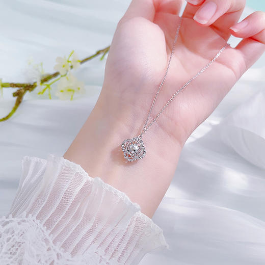 【限时8.8折】【线上铂金馆】PT950 【国际铂金协会 】镂空绕线鱼鳞四叶草调节套链(BTL00217)预售产品下单后不退款不退货不换货不补差价) 商品图3