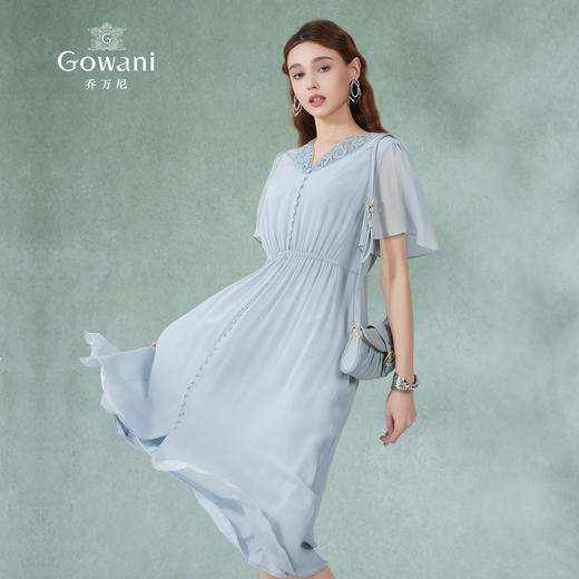 乔万尼新款桑蚕丝真丝连衣裙新品高档长裙EF2E337 商品图1