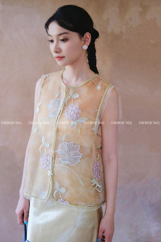 【门店同款】ENJOY夏季云敛-青山行提花刺绣马夹 162545978 商品图3