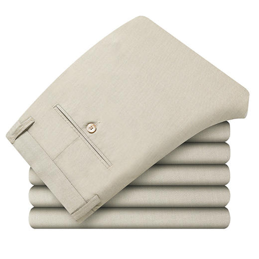 红览 天丝亚麻高端休闲裤男直筒宽松夏季薄款长裤1020B 商品图6