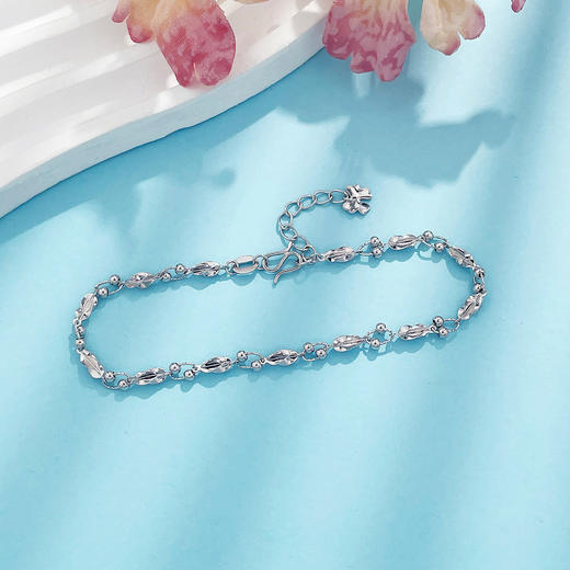 【限时8.8折】PT950 铂金镂空调节繁星点点花式串珠间杨桃链手链(PTSL00067)预售产品下单后不退款不退货不换货不补差价)预售产品下单后不退款不退货不换货不补差价 商品图1