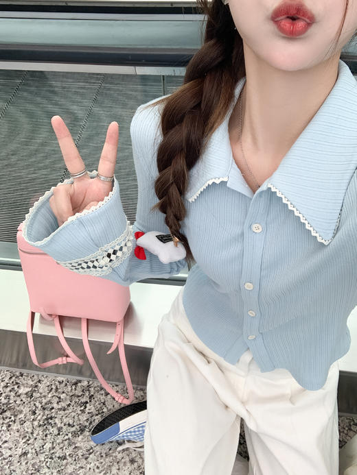 <曾小咸推荐>韩系翻领针织毛衣开衫外套 商品图5